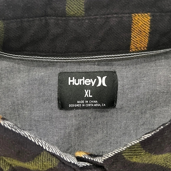 3 FOR $25 HURLEY BUTTON UP FLANNEL SHIRT XL - Picture 5 of 7